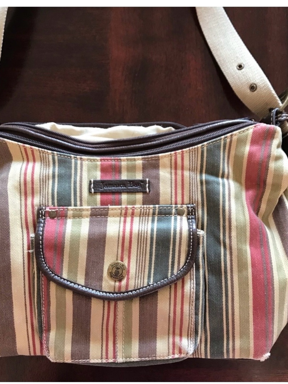 Striped Canvas Crossbody Bag in Multi-Stripe by Jamaica Bay